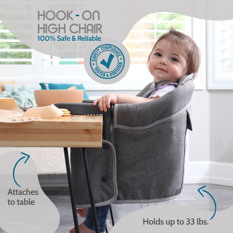 Tinybow Hook On High Chair for Baby, High Chair That Attaches to Table - Clip On High Chair for Table, Portable High Chair for Travel, Highchair for Baby Seat - Portable Baby Chair for Eating - Image 2